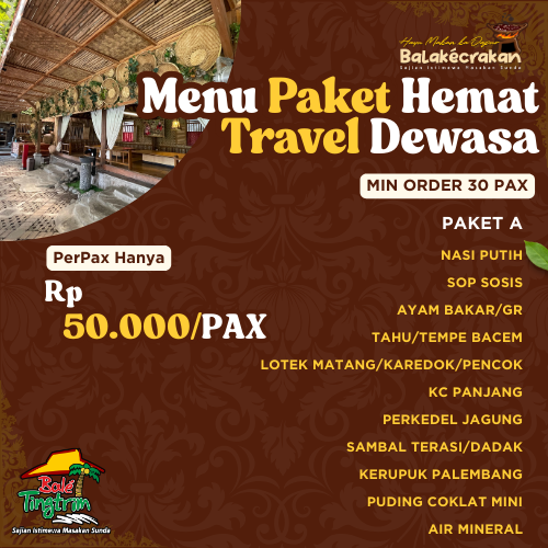 Menu Paket Hemat Travel Dewasa Paket A